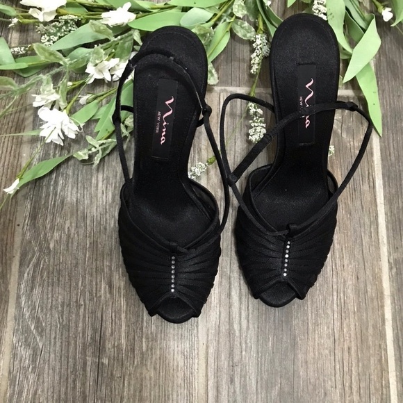 Nina Mesh and Satin Heels - Picture 2 of 3